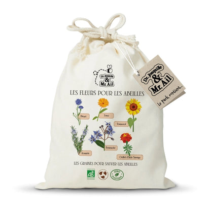 3 Kits de graines bio - Les fleurs pour les abeilles + Les plantes aromatiques + Les plantes à tisane