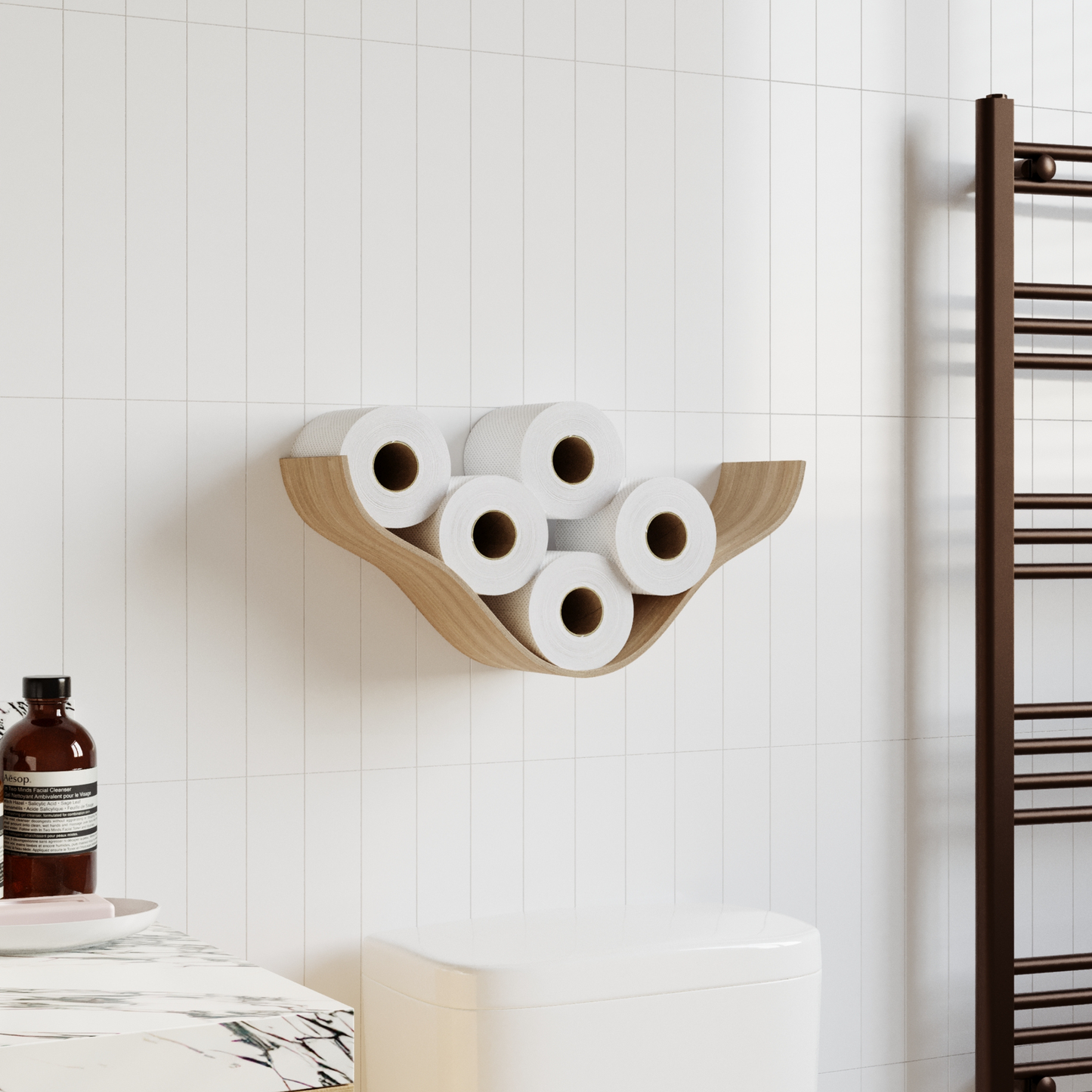 Handmade Wooden Toilet Paper Holder - Cloud