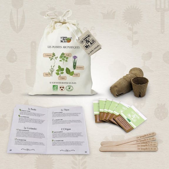 3 Kits de graines bio - Les fleurs pour les abeilles + Les plantes aromatiques + Les plantes à tisane