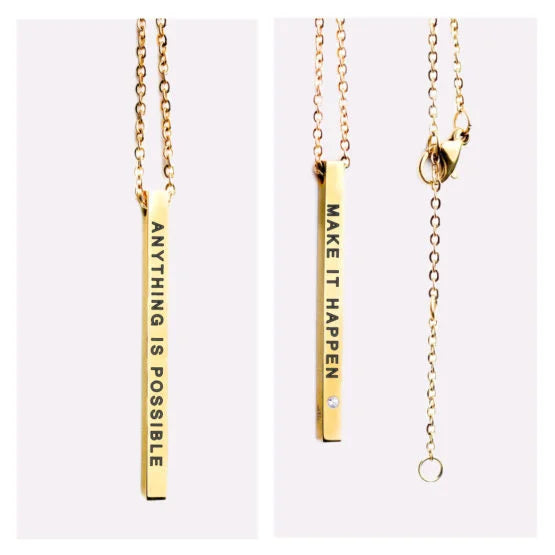 Collier avec pendentif – Make it Happen - devant et derrière - Anything is Possible