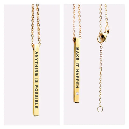 Collier avec pendentif – Make it Happen - devant et derrière - Anything is Possible