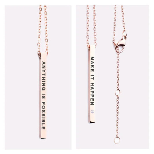 Collier avec pendentif – Make it Happen - devant et derrière - Anything is Possible