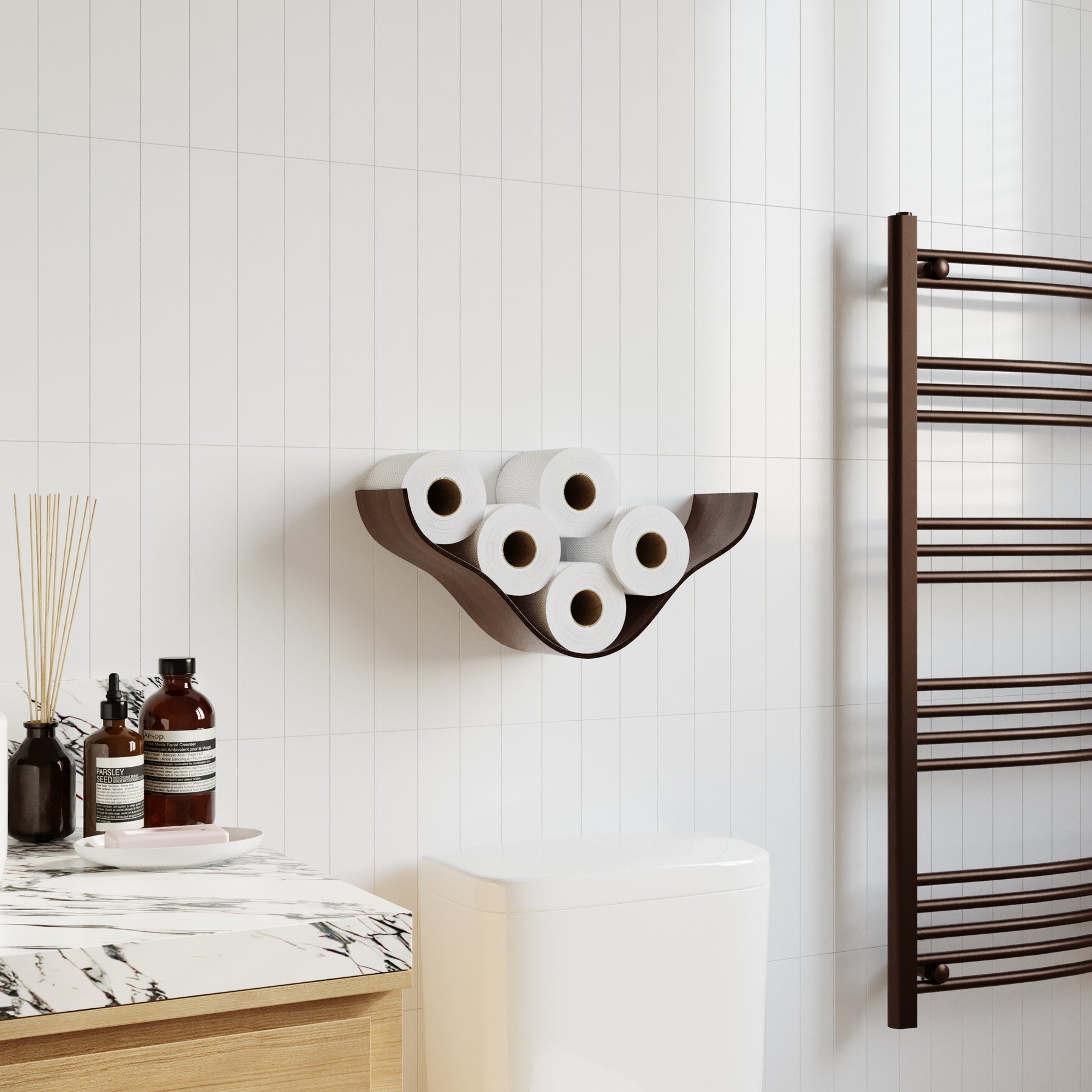 Handmade Wooden Toilet Paper Holder - Cloud